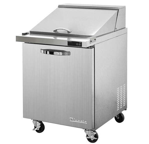 Blue Air BLMT28-HC 1 Door Mega Top Sandwich Prep Table with Nine 1/6" & Three 1/9" Pans, 28" wide, 7 Cu. Ft., R-290 Refrigerant - Top Restaurant Supplies