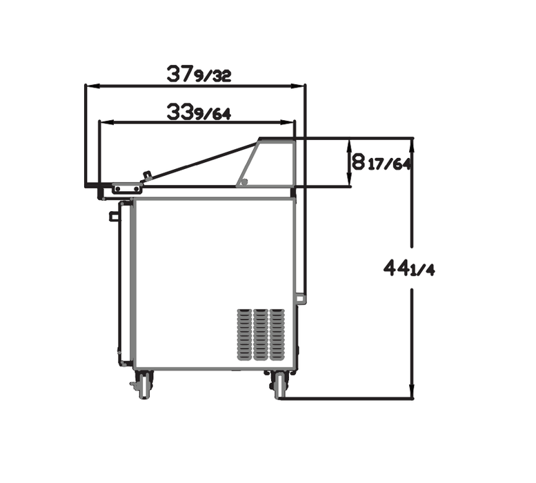 Blue Air BLMT28-HC 1 Door Mega Top Sandwich Prep Table with Nine 1/6" & Three 1/9" Pans, 28" wide, 7 Cu. Ft., R-290 Refrigerant - Top Restaurant Supplies