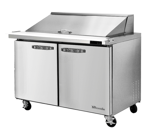 Blue Air BLMT36-HC 2 Doors Mega Top Sandwich Prep Table with Fiveteen 1/6" Pans, 36" wide, 9.2 Cu. Ft., R-290 Refrigerant - Top Restaurant Supplies