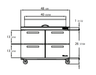 Blue Air BLMT48-D4-HC 4 Drawer Mega Top Sandwich Prep Table with Eighteen 1/6" Pans, 48" wide, 13 Cu. Ft., R-290 Refrigerant - Top Restaurant Supplies