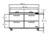 Blue Air BLMT60-D4-HC 4 Drawer 60" Mega Top Sandwich Prep Table with Twenty Four 1/6" Pans, 60" wide, 16.5 Cu. Ft., R-290 Refrigerant - Top Restaurant Supplies