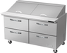 Blue Air BLMT60-D4-HC 4 Drawer 60" Mega Top Sandwich Prep Table with Twenty Four 1/6" Pans, 60" wide, 16.5 Cu. Ft., R-290 Refrigerant - Top Restaurant Supplies