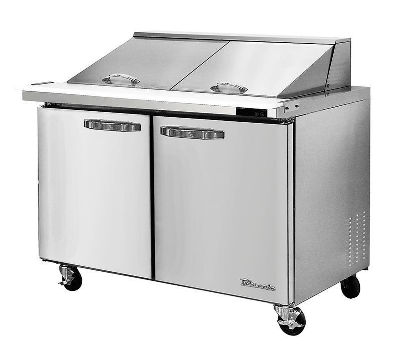 Blue Air BLMT60-HC 2 Doors 60" Mega Top Sandwich Prep Table with Twenty Four 1/6" Pans, 60" wide, 16.5 Cu. Ft., R-290 Refrigerant - Top Restaurant Supplies