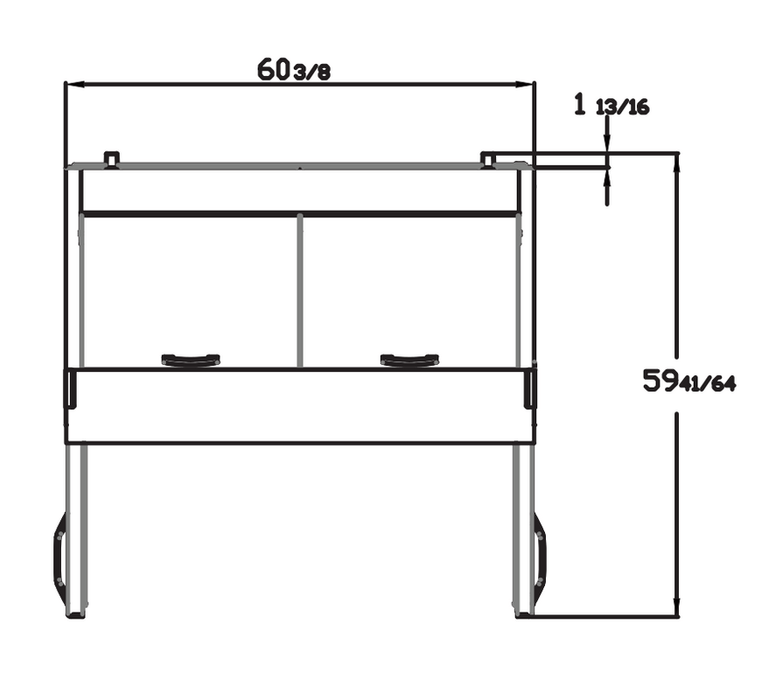 Blue Air BLMT60-HC 2 Doors 60" Mega Top Sandwich Prep Table with Twenty Four 1/6" Pans, 60" wide, 16.5 Cu. Ft., R-290 Refrigerant - Top Restaurant Supplies