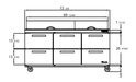 Blue Air BLMT72-D6-HC 6 Drawer Mega Top Sandwich Prep Table with Thirty 1/6" Pans, 72" wide, 20 Cu. Ft, R-290 Refrigerant - Top Restaurant Supplies