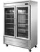 Blue Air BSR49G-HC 54" Wide 2 Glass Door Reach-In Refrigerator, Stainless Steel, Bottom Mount, 49 Cu. Ft. - Top Restaurant Supplies