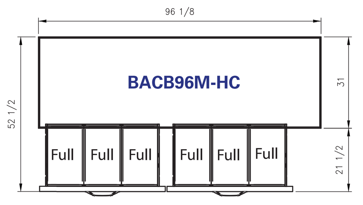 Blue Air BACB96M-HC 4 Drawers Chef Base 96", Marine Edge, R-290 Refrigerant - Top Restaurant Supplies