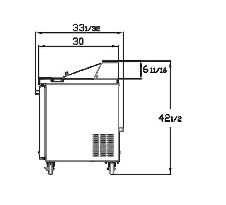 Blue Air BLPT36-HC 2 Doors Sandwich Prep Table with Ten 1/6" Pans, 36" wide, 9.2 Cu. Ft., R-290 Refrigerant - Top Restaurant Supplies