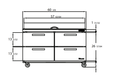 Blue Air BLPT60-D4-HC 4 Drawer Sandwich Prep Table with Sixteen 1/6" Pans, 60" wide, 16.5 Cu. Ft., R-290 Refrigerant - Top Restaurant Supplies