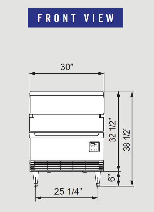 Blue Air BLUI-250A 251 Lbs. Production, 96 Lbs. Storage, Undercounter Ice Machine, 115v/60/1 - Top Restaurant Supplies