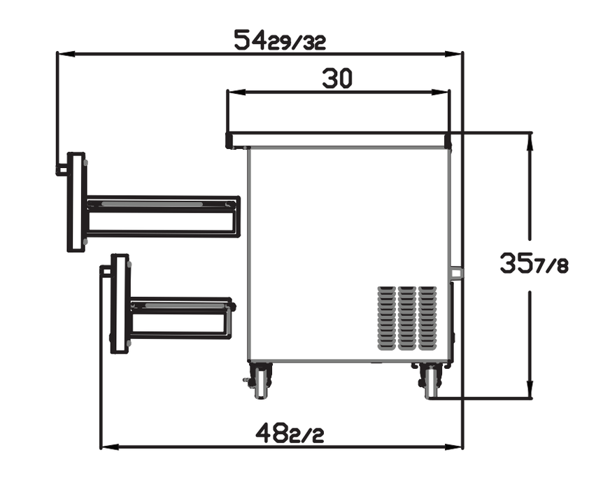 Blue Air BLUR48-D4-HC 4 Drawer Stainless Steel Undercounter Refrigerator, 48" wide, 13 Cu. Ft., R-290 Refrigerant - Top Restaurant Supplies