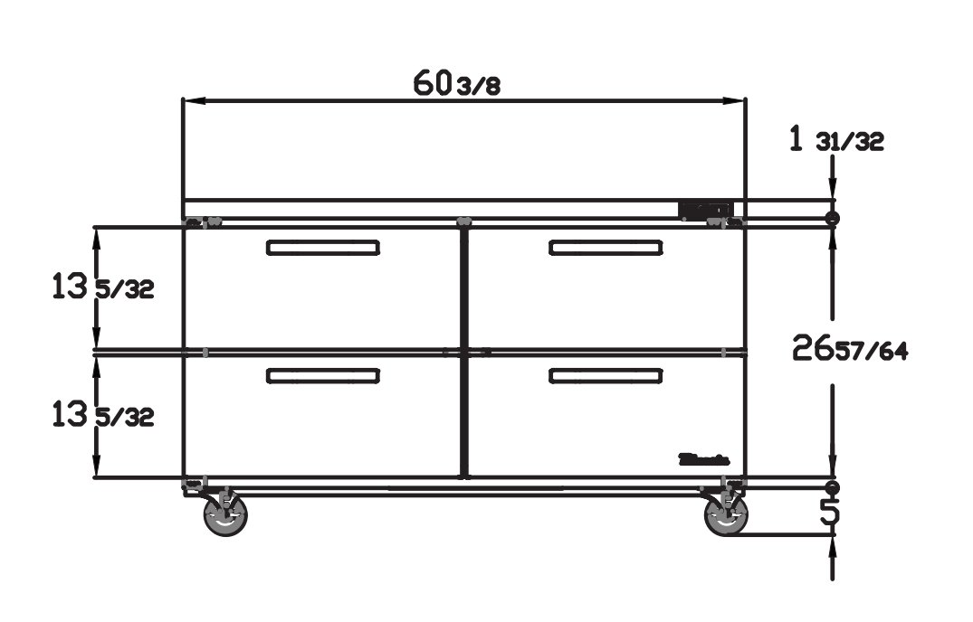 Blue Air BLUR60-D4-HC 4 Drawer Stainless Steel Undercounter Refrigerator, 60" wide, 16.5 Cu. Ft., R-290 Refrigerant - Top Restaurant Supplies