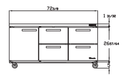 Blue Air BLUR72-D4RM-HC 4 Drawer 1 Door (L) Undercounter Refrigerator, 72" wide, 20 Cu. Ft., R-290 Refrigerant, Stainless Steel - Top Restaurant Supplies