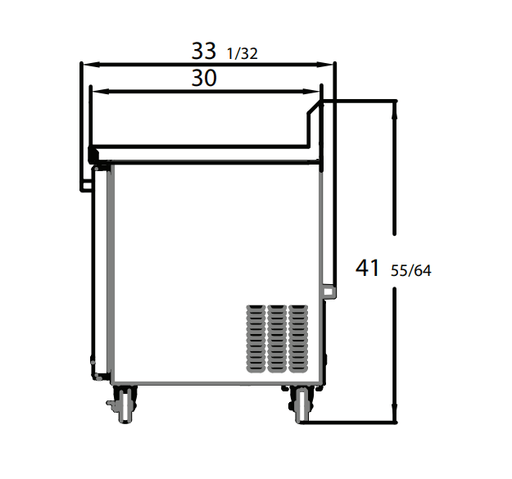 Blue Air BLUF28-WT-HC 1 Door Work Top Freezer, 28" Wide, 7 Cu. Ft., Stainless Steel - Top Restaurant Supplies