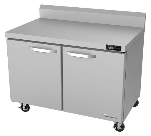 Blue Air BLUF48-WT-HC 2 Doors Work Top Freezer, 48" Wide, 13 Cu. Ft., Stainless Steel - Top Restaurant Supplies