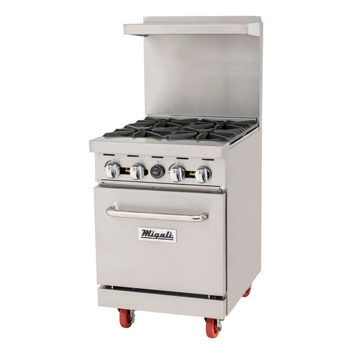 Migali C-RO4B-NG - 4 Burner Range, (1) Oven, Natural Gas,  24″W x 32″D x 56.4″H - TOP RESTAURANT SUPPLIES