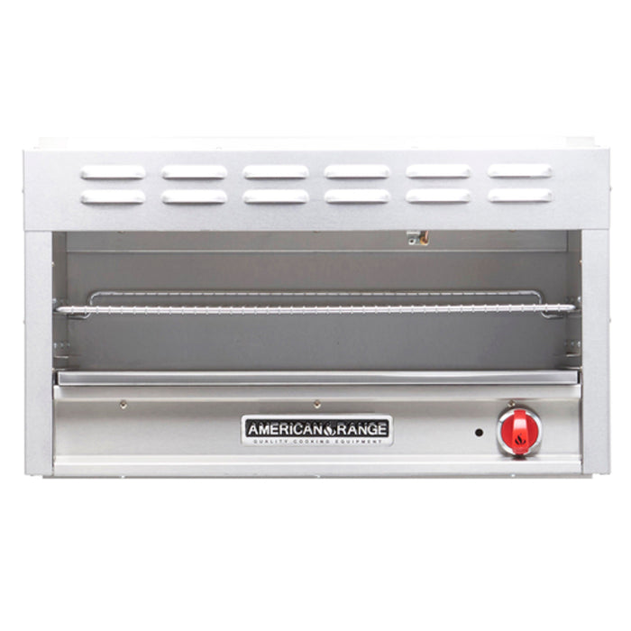 Fundidor de queso a gas natural de acero inoxidable de 48" de American Range ARCM-48 - 40 000 BTU 