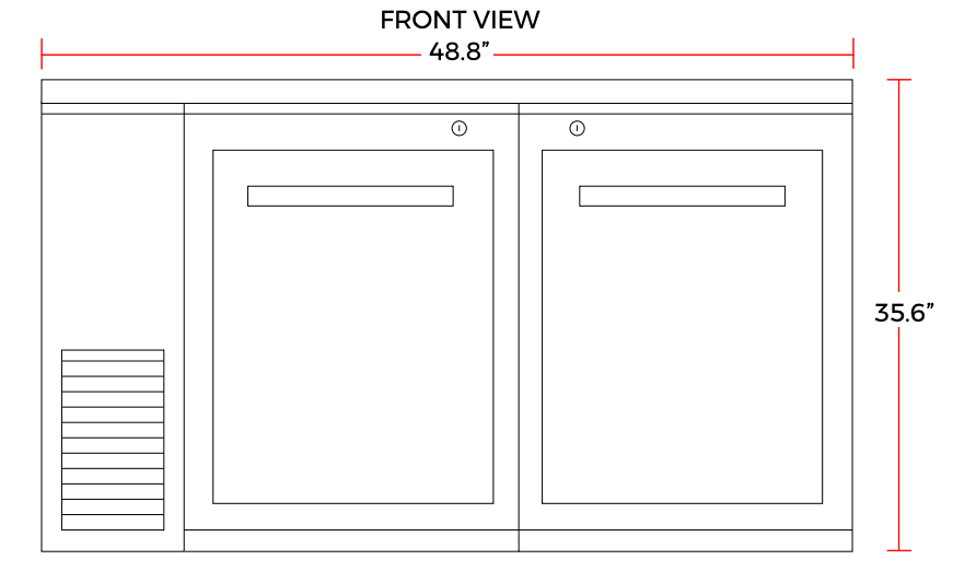 Coldline CBB-48 48" Black Counter Height Narrow Solid Door Back Bar Refrigerator - Top Restaurant Supplies