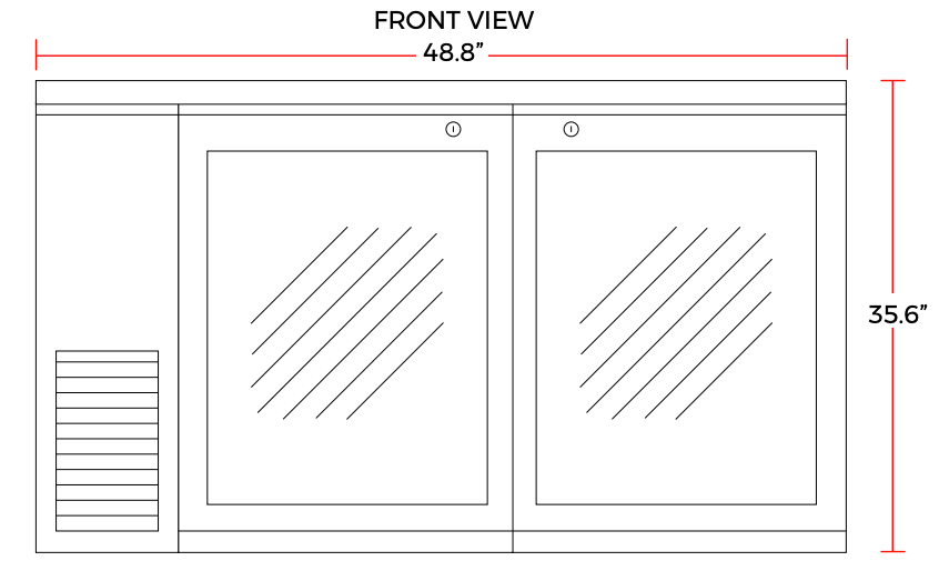 Coldline CBB-48G 48" Black Counter Height Narrow Glass Door Back Bar Refrigerator - Top Restaurant Supplies