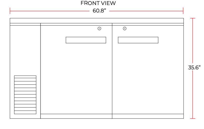 Coldline CBB-60 60" Black Counter Height Narrow Solid Door Back Bar Refrigerator - Top Restaurant Supplies