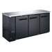 Coldline CBB-72 72" Black Counter Height Narrow Solid Door Back Bar Refrigerator - Top Restaurant Supplies