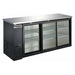 Coldline CBB-72G-SL 72" Refrigerated Narrow Black Sliding Glass Door Back Bar Cooler - Top Restaurant Supplies