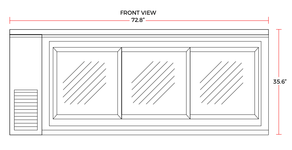 Coldline CBB-72G-SL 72" Refrigerated Narrow Black Sliding Glass Door Back Bar Cooler - Top Restaurant Supplies