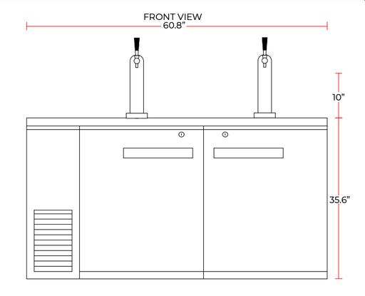 Coldline CDD-60 60″ Refrigerated Direct Draw Beer Dispenser, 15.8 Cu. Ft. - Top Restaurant Supplies