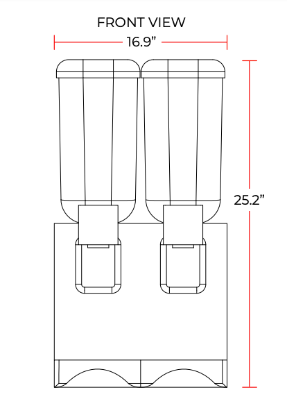 Coldline BD25-PUMP 17" Double Bowl Beverage Dispenser with Pump Spray System - Top Restaurant Supplies