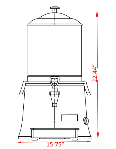 Coldline CHOCO10 16" 10 Liter Hot Beverage Dispenser - Top Restaurant Supplies