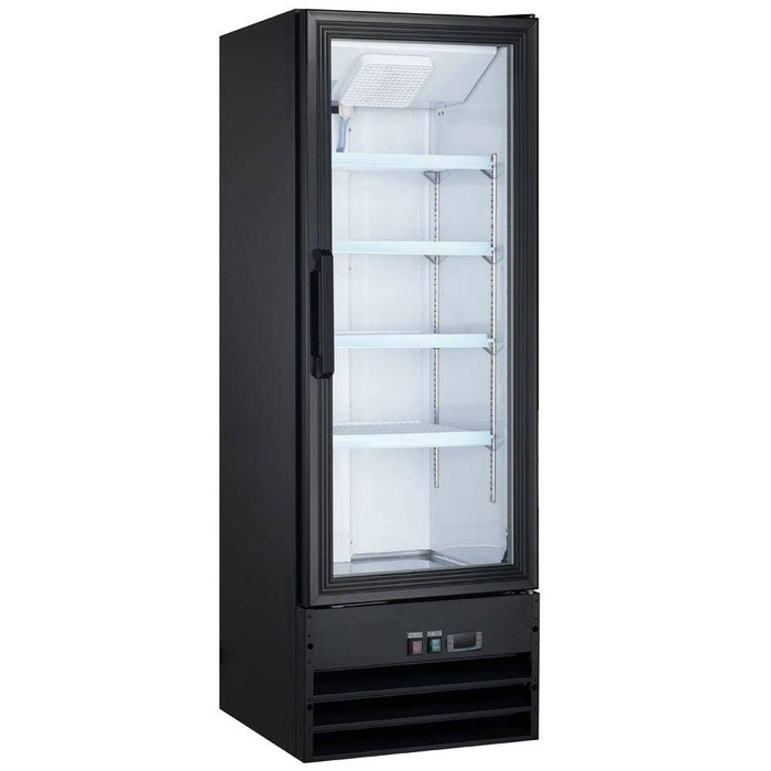 Coldline G10-B 21″ Single Glass Swing Door Merchandiser Refrigerator, Black - Top Restaurant Supplies