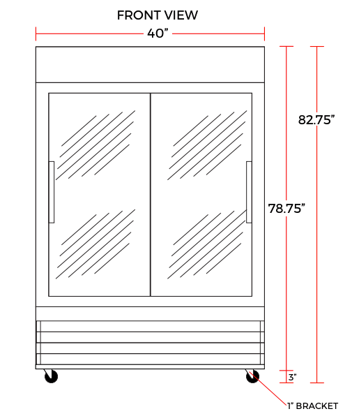 Coldline G40S-B 40" Double Glass Sliding Door Merchandising Refrigerator, Black - Top Restaurant Supplies