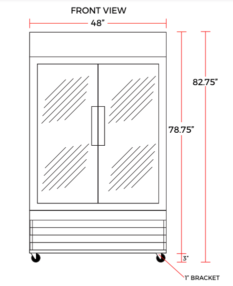 Coldline G48-B 48" Double Glass Swing Door Merchandising Refrigerator, Black - Top Restaurant Supplies