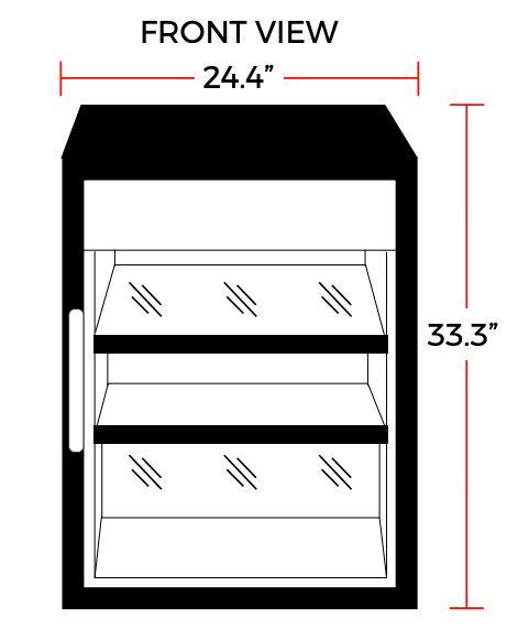 Coldline G5-B 24" Countertop Swing Door Merchandising Refrigerator, Black - Top Restaurant Supplies