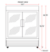 Coldline G53-B 53" Double Glass Swing Door Merchandising Refrigerator, Black - Top Restaurant Supplies