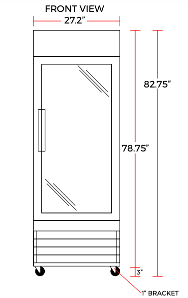 Coldline D12-B 27" Single Glass Swing Door Merchandiser Freezer, Black - Top Restaurant Supplies