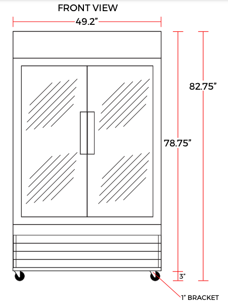 Coldline D48-B 49" Double Glass Swing Door Merchandising Freezer, Black - Top Restaurant Supplies