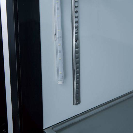 Coldline D48-B 49" Double Glass Swing Door Merchandising Freezer, Black - Top Restaurant Supplies