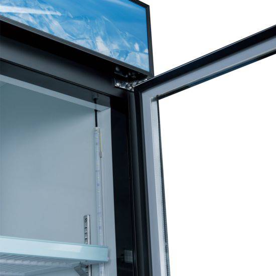 Coldline D48-B 49" Double Glass Swing Door Merchandising Freezer, Black - Top Restaurant Supplies