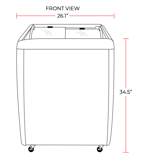 Coldline RI160 26" Flat Sliding Glass Top Lid Chest Freezer, 5.5 Cu. Ft. - Top Restaurant Supplies