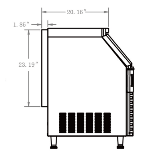 Coldline ICE180 26" 160 lb. Air Cooled Half Cube Ice Machine with Bin - Top Restaurant Supplies