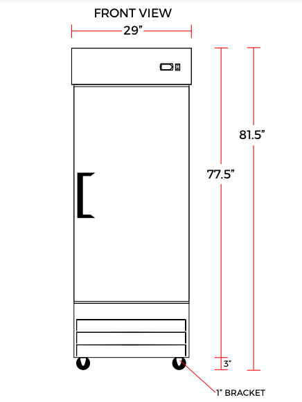 Coldline C19F 29" Single Solid Door Narrow Depth Reach-In Freezer - Top Restaurant Supplies