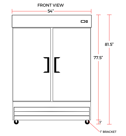 Coldline C-2RE 54" Double Solid Door Reach-In Refrigerator - Top Restaurant Supplies