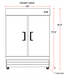 Coldline C35R 40" Double Solid Door Reach-In Refrigerator, 35 cu.ft. - Top Restaurant Supplies