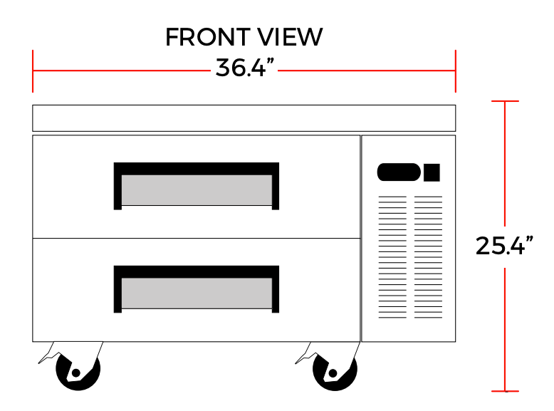 Coldline CB36 36" 2 Drawer Stainless Steel Refrigerated Chef Base - Top Restaurant Supplies