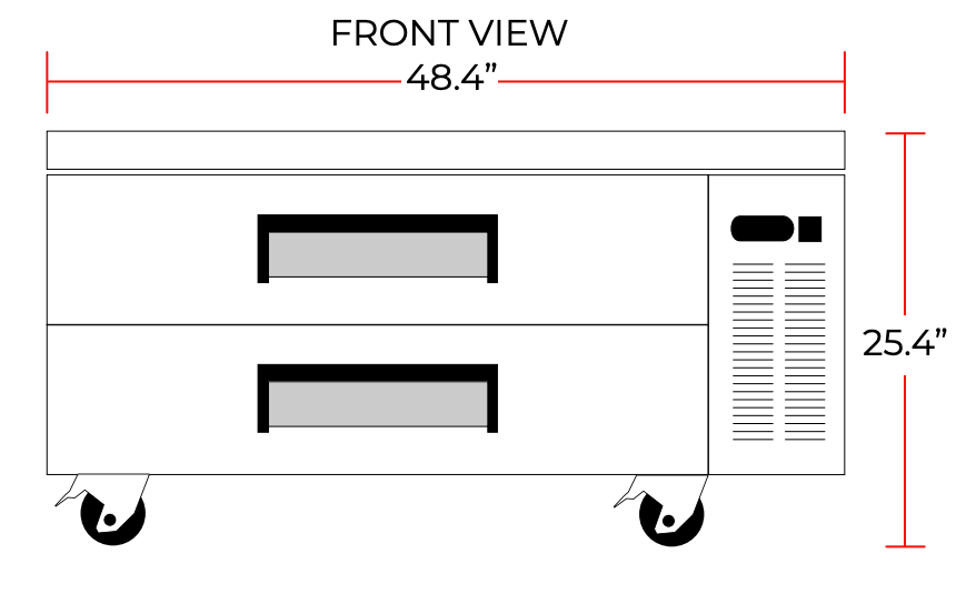 Coldline CB48 48" 2 Drawer Stainless Steel Refrigerated Chef Base - Top Restaurant Supplies