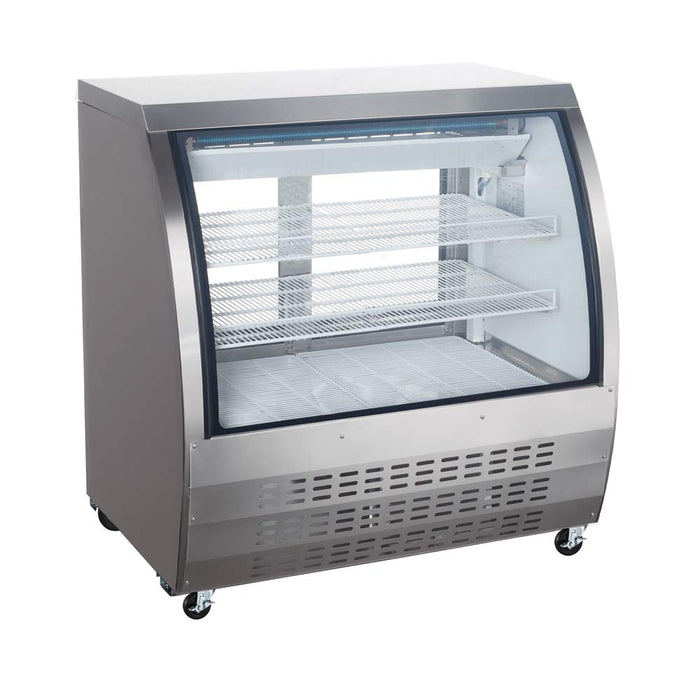 Coldline DC36-SS 36" Stainless Steel Curved Glass Refrigerated Deli Display Case - Top Restaurant Supplies