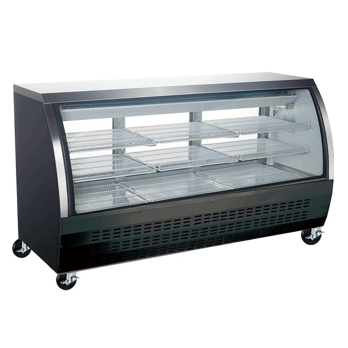 Coldline DC80-B 80" Black Curved Glass Refrigerated Deli Display Case - Top Restaurant Supplies