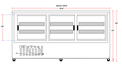 Coldline DC80-B 80" Black Curved Glass Refrigerated Deli Display Case - Top Restaurant Supplies