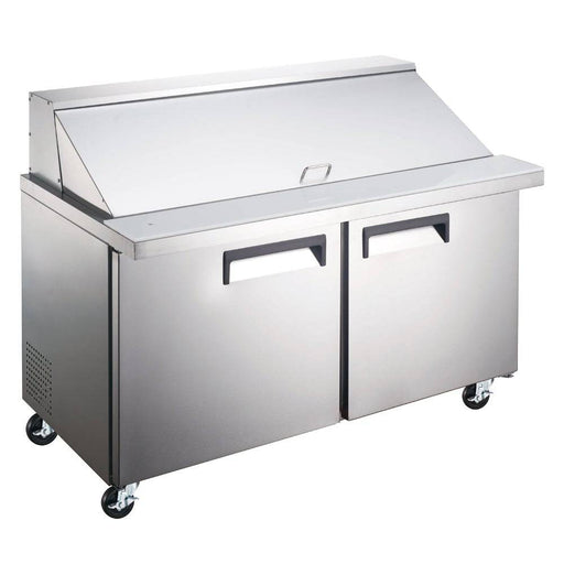 Coldline SMP48 48" Two Door Mega Top Bain Marie Sandwich Prep Refrigerator, 18 Pans - Top Restaurant Supplies